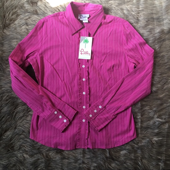 Lilly Pulitzer Tops - Vintage Lilly Pulitzer Pink Button Down Blouse